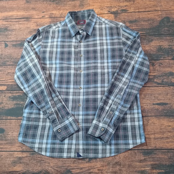 UNTUCKit Other - Untuckit Carano Long Sleeve Button Up Shirt Men's Medium Blue Gray Plaid